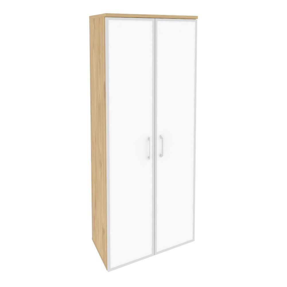 Шкаф высокий широкий (стекло белое)