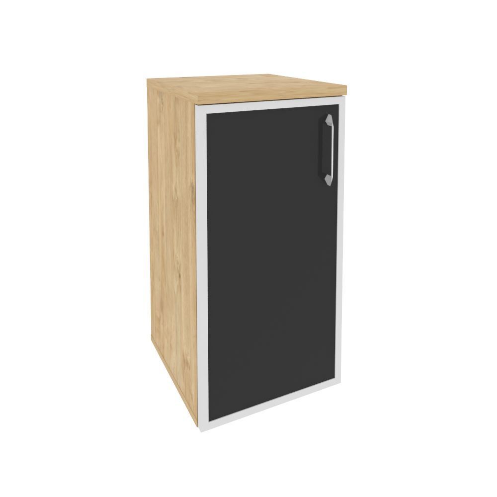 Шкаф низкий узкий левый (стекло черное)