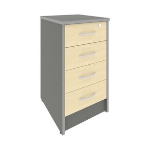 Тумба приставная с фолдингом (4 ящика, с замком)