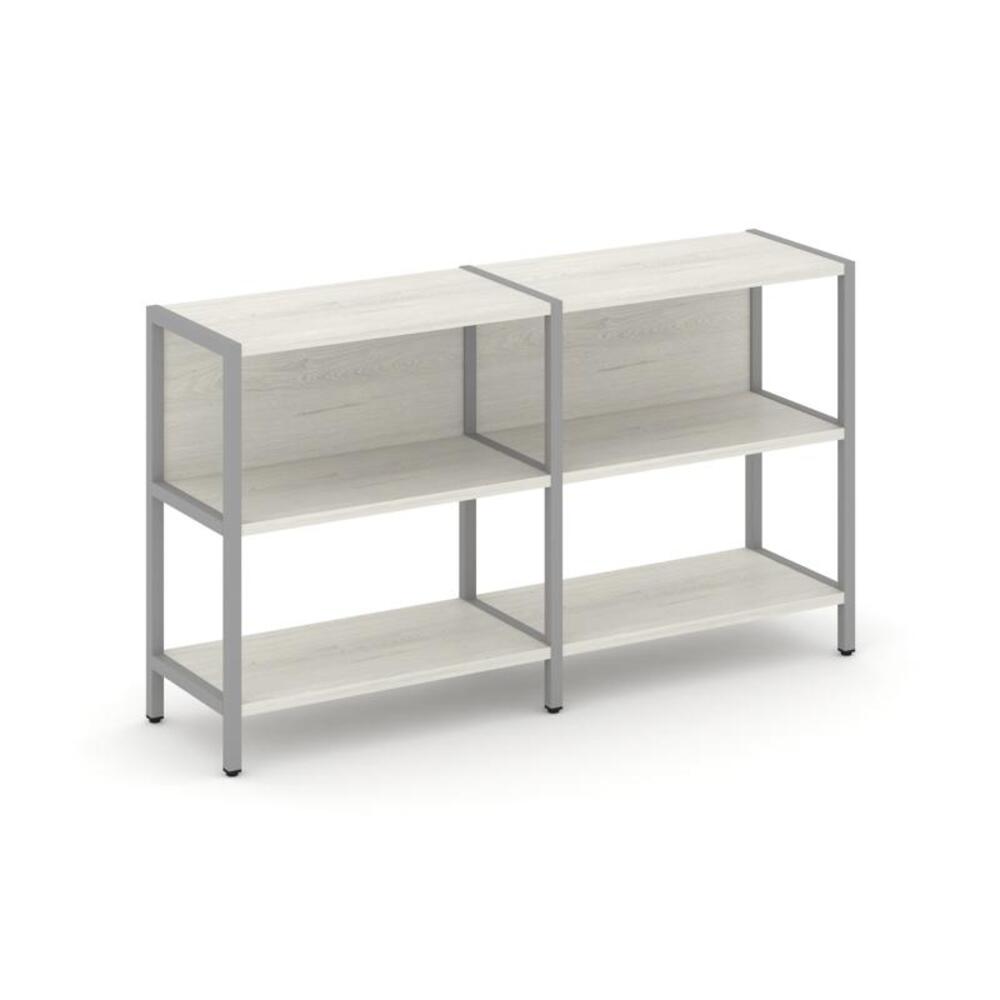 Двухсекционный стеллаж двухярусный