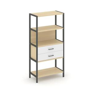 Односекционный стеллаж четырехярусный с ящиками