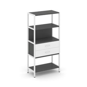 Односекционный стеллаж четырехярусный с ящиками