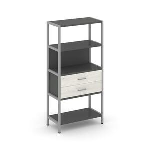 Односекционный стеллаж четырехярусный с ящиками