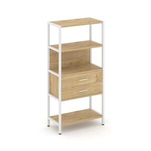 Односекционный стеллаж четырехярусный с ящиками