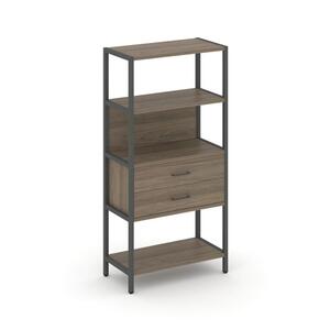 Односекционный стеллаж четырехярусный с ящиками