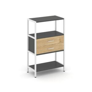 Односекционный стеллаж трехярусный с ящиками