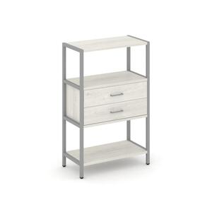 Односекционный стеллаж трехярусный с ящиками