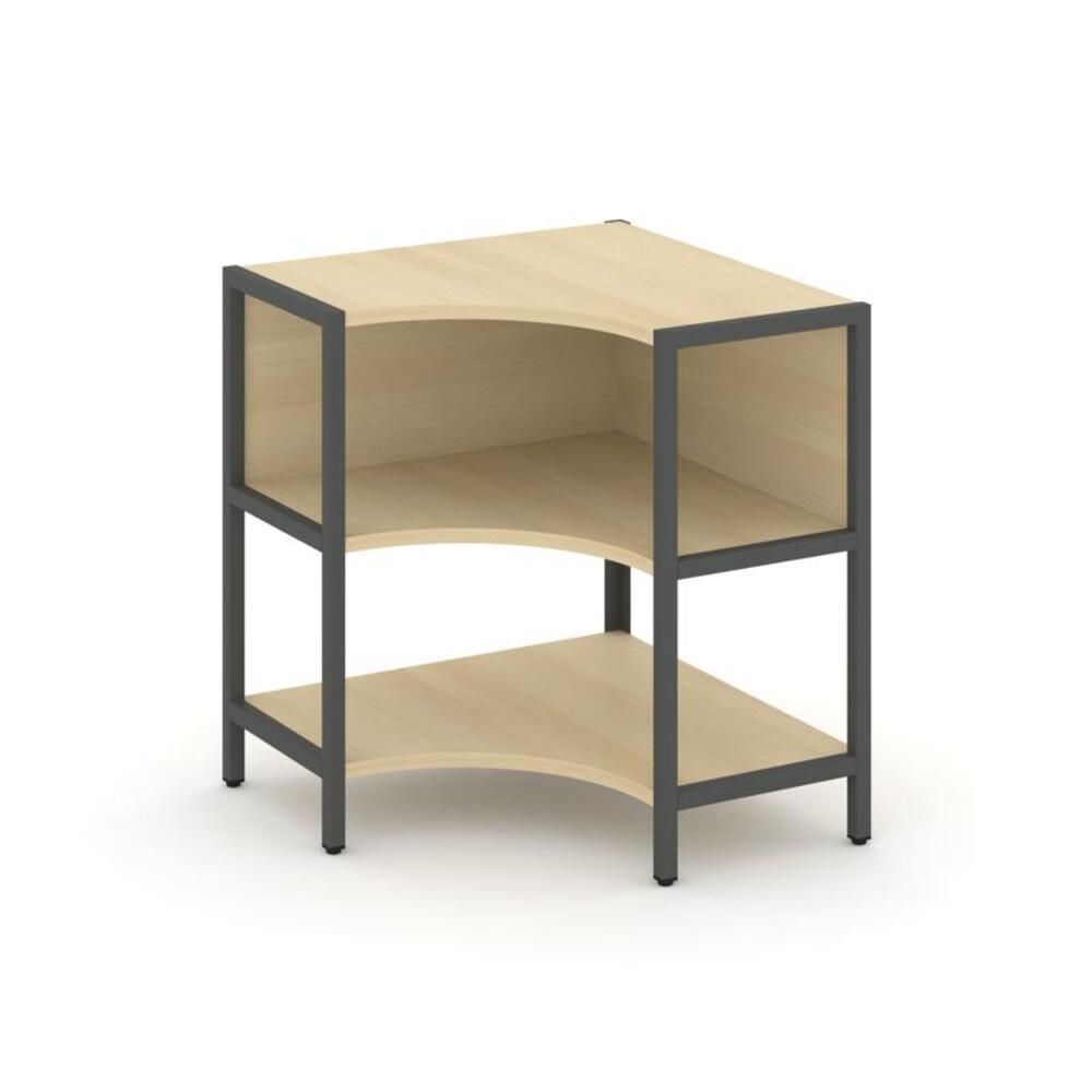 Односекционный угловой стеллаж двухярусный