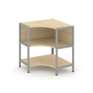 Односекционный угловой стеллаж двухярусный