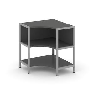 Односекционный угловой стеллаж двухярусный