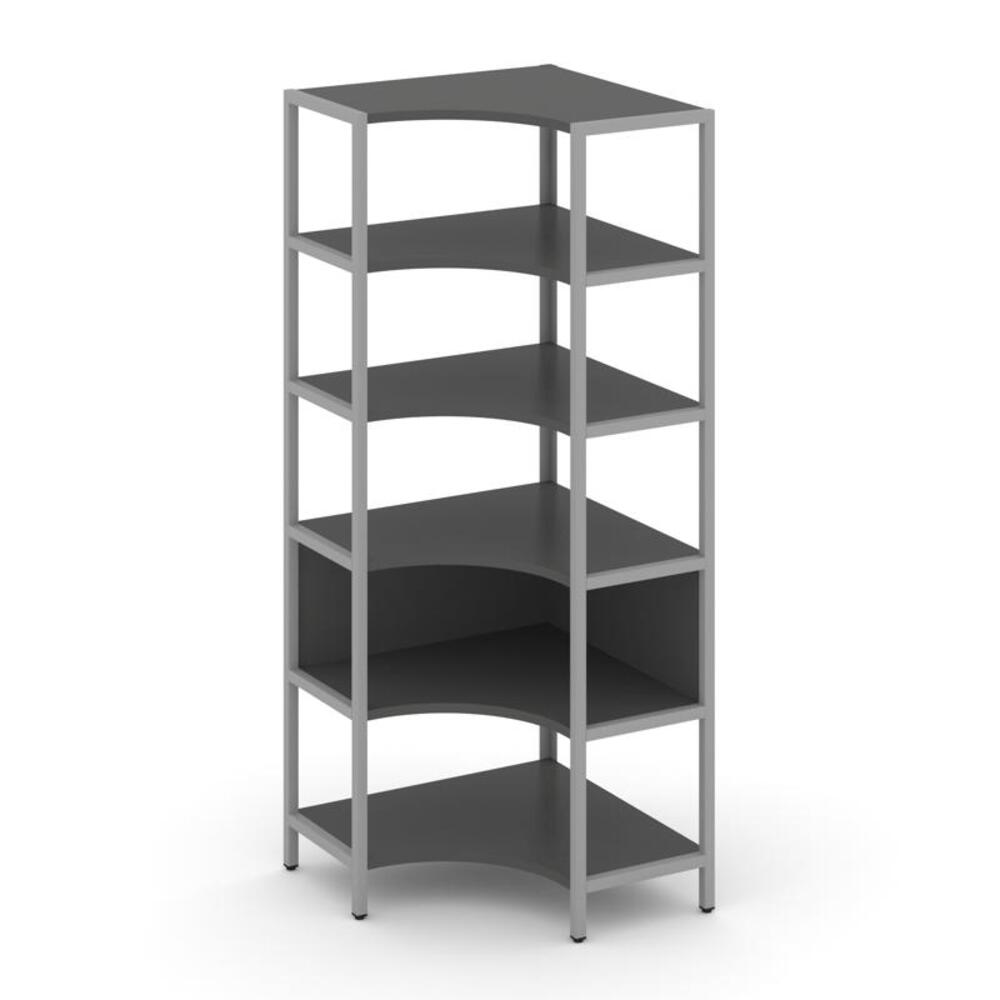 Односекционный угловой стеллаж пятиярусный