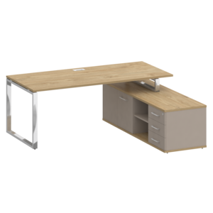 Стол руководителя с опорной греденцией, правый