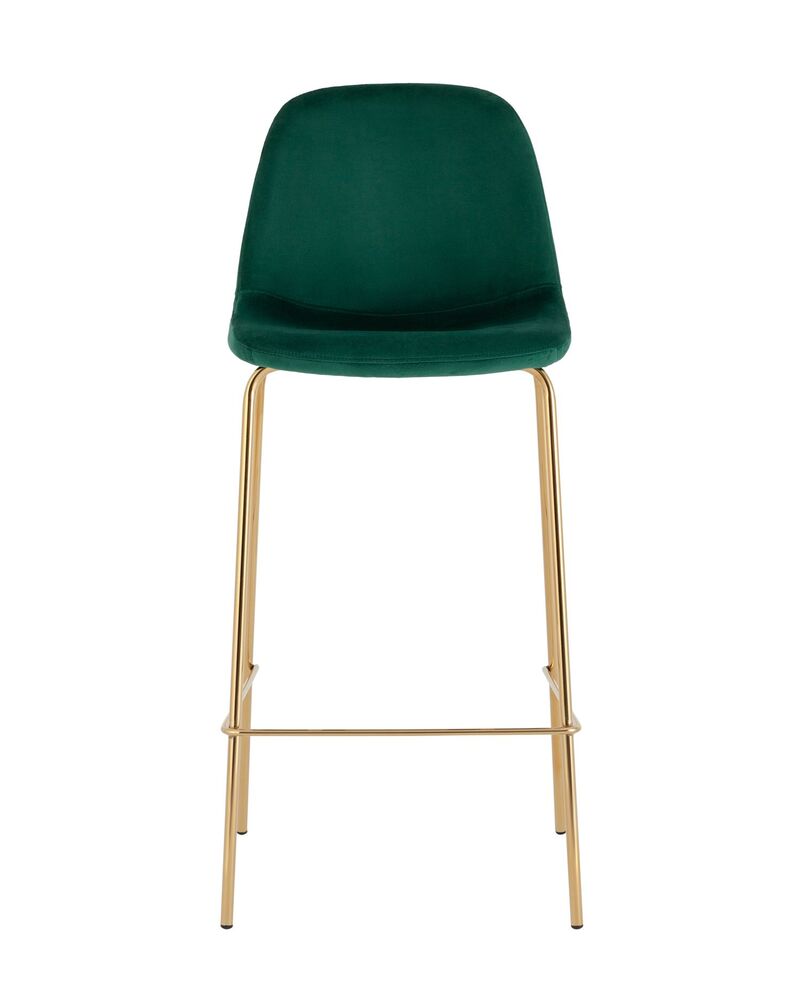 Стул барный Валенсия SN велюр зеленый золотые ножки 2 шт