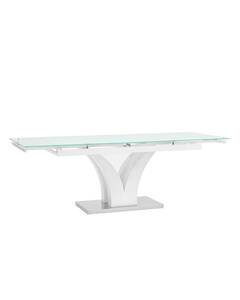 Стол обеденный Верона раскладной 160-220*90 глянцевый белый