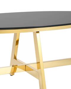 Журнальный стол 100*50 АЛЬБА золото стекло черное