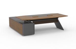 Стол руководителя на опорной сервисной тумбе (правый)