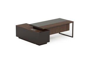 Стол руководителя на опорной сервисной тумбе (правый)