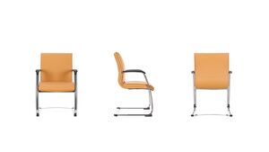 Кресло со средней спинкой на полозьях