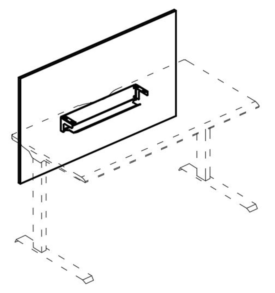 Экран на стол 140 фронтальный большой с кабель-каналом