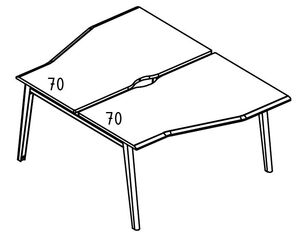 Рабочая станция Техно на каркасе МТ 1 скос (2х120)