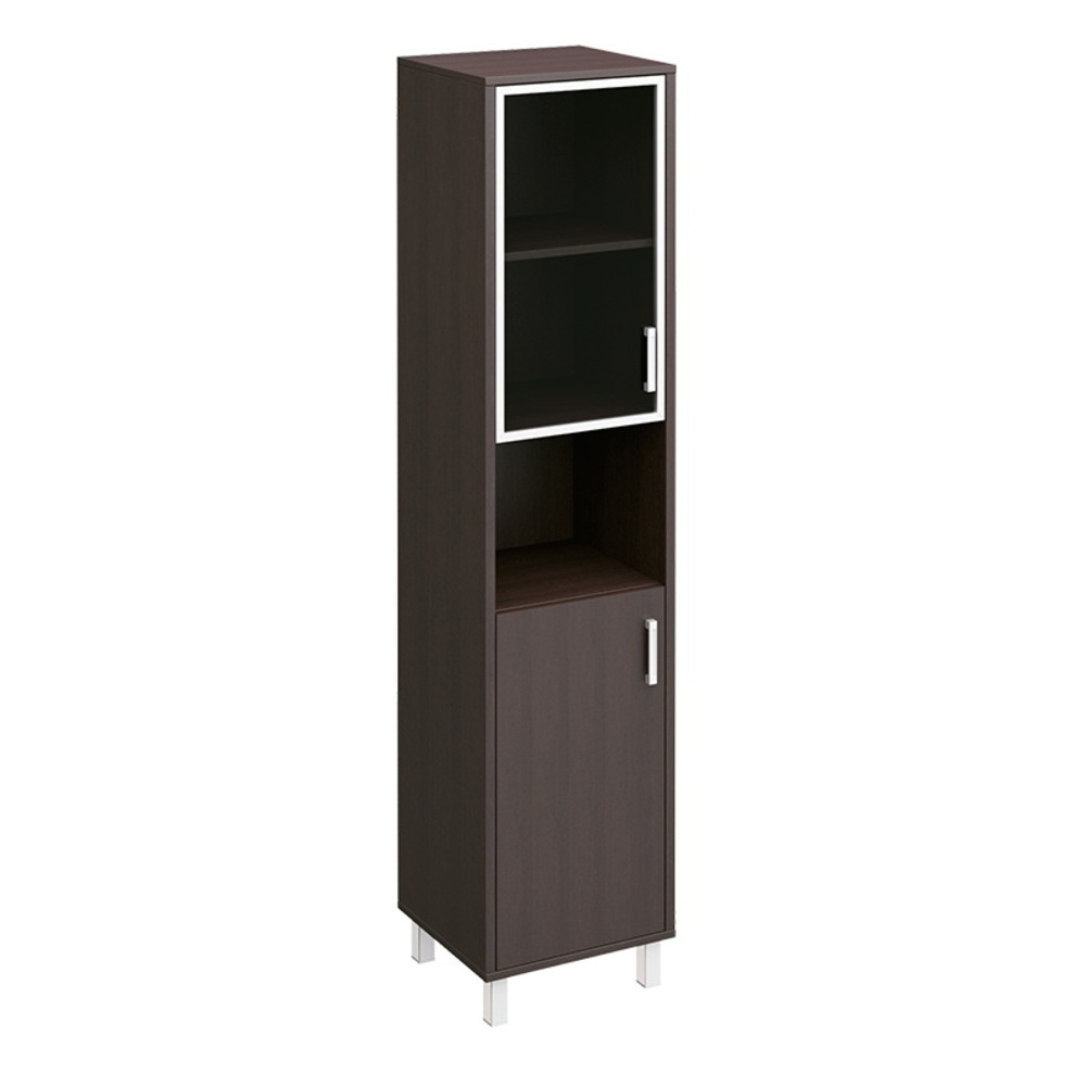 Шкаф левый стекло в раме + ДСП без замка + ниша