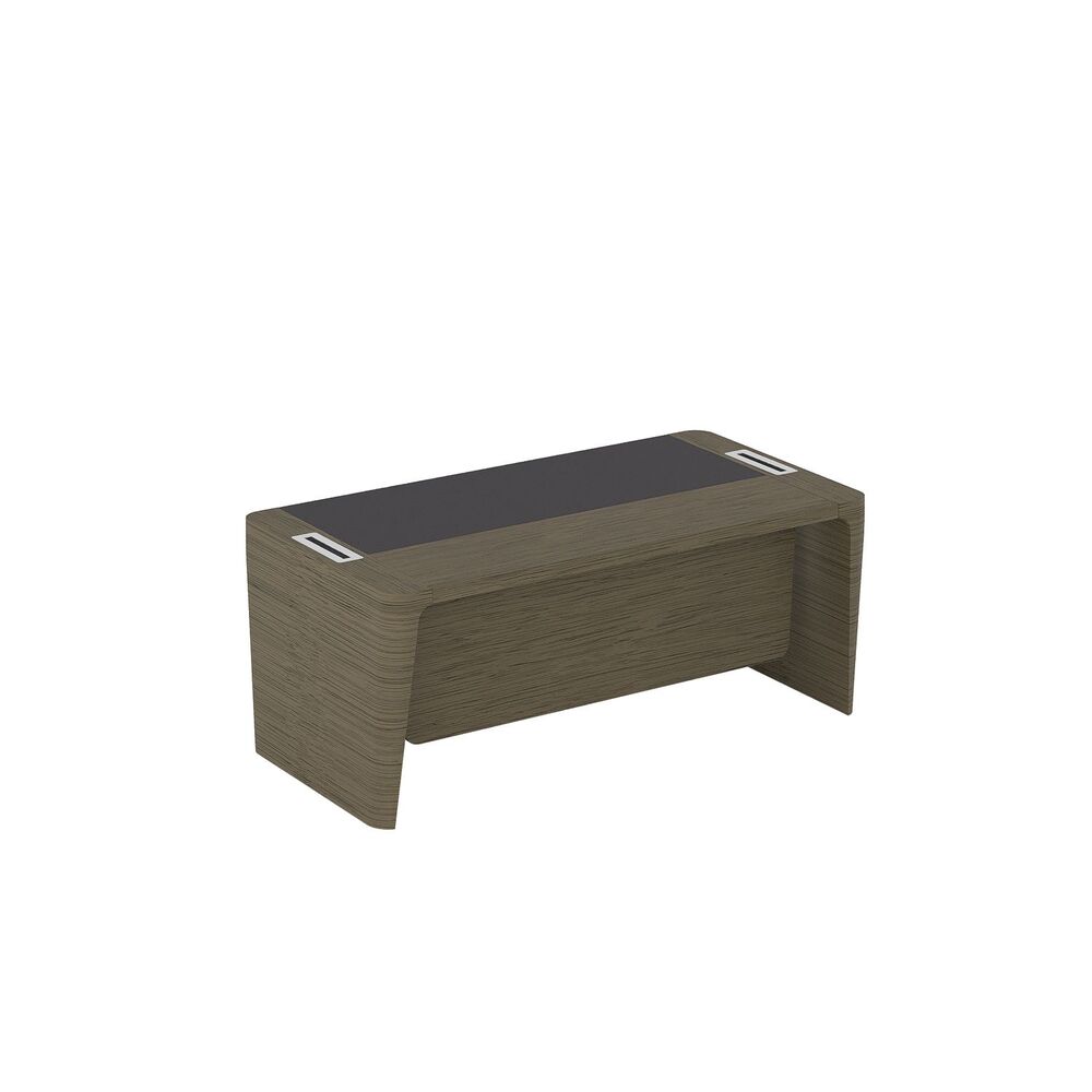 Стол руководителя с кожаным бюваром и фронтальной панелью