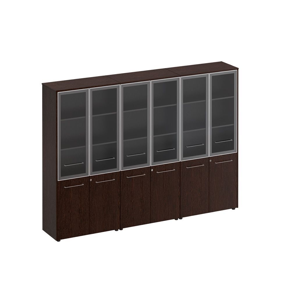 Шкаф комбинированный высокий (стекло + стекло + стекло)