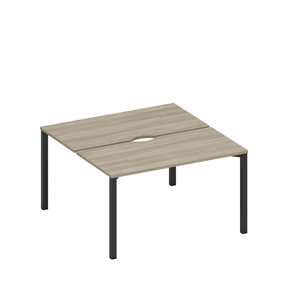 Рабочая станция на металлокаркасе, столешницы с вырезом (2*140)