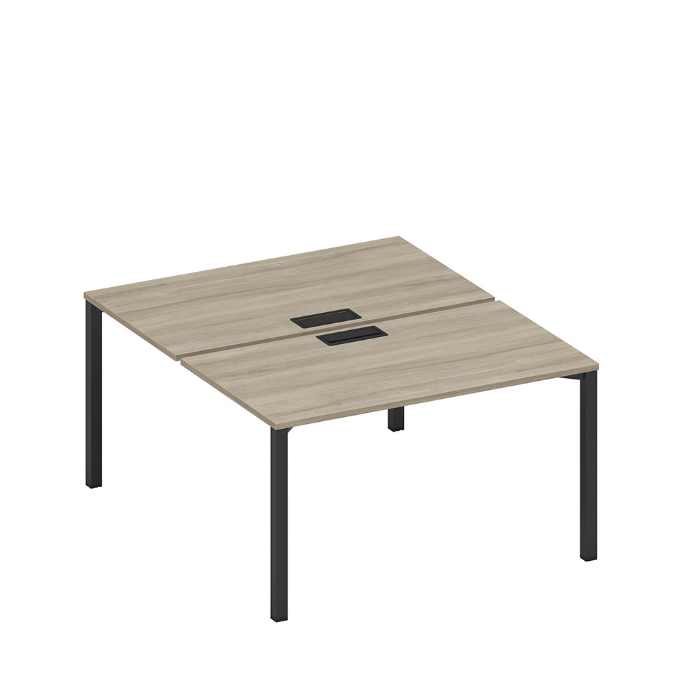 Рабочая станция на металлокаркасе, столешницы с заглушкой (2*140)