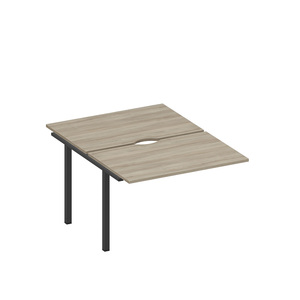 Секция стола рабочей станции на металлокаркасе, столешницы с вырезом