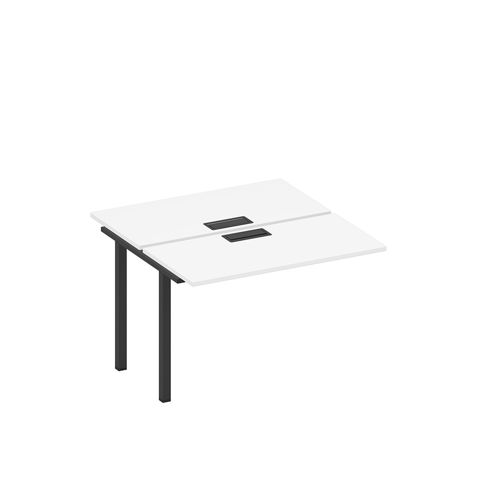 Секция стола рабочей станции на металлокаркасе, столешницы с заглушкой